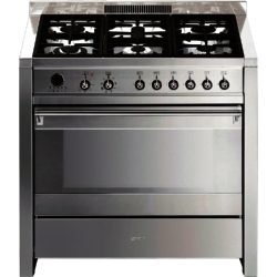 Smeg Opera A1-7 90cm Dual Fuel Range Cooker in Stainless Steel